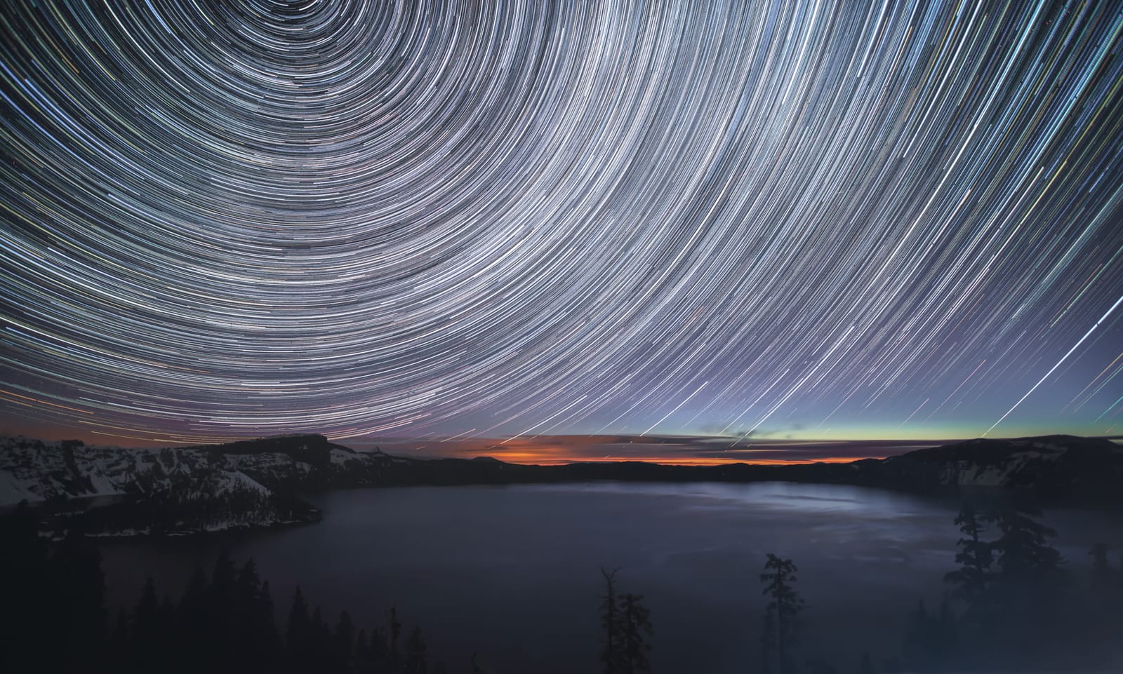 Crater Lake Oregon Star Trails Michael Bonocore