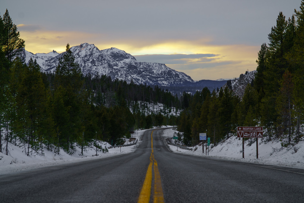 The road past Red Fish Lake is almost as photogenic as the Lake itself. 