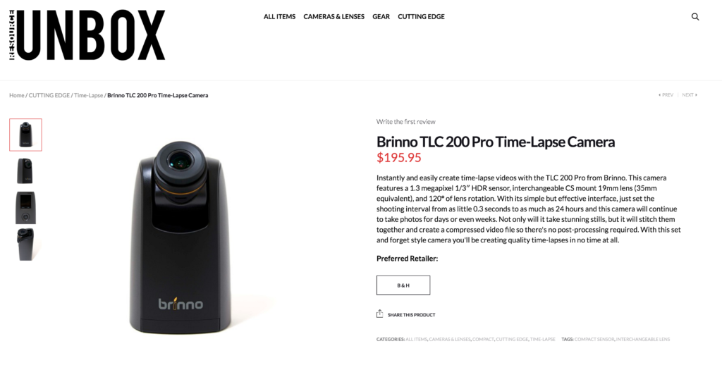Brinno TLC 200 Pro Time-Lapse Camera Resource Unbox