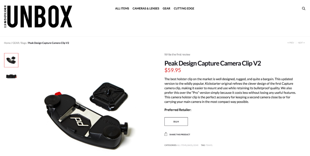 Peak Design Capture Camera Clip V2 Resource Unbox
