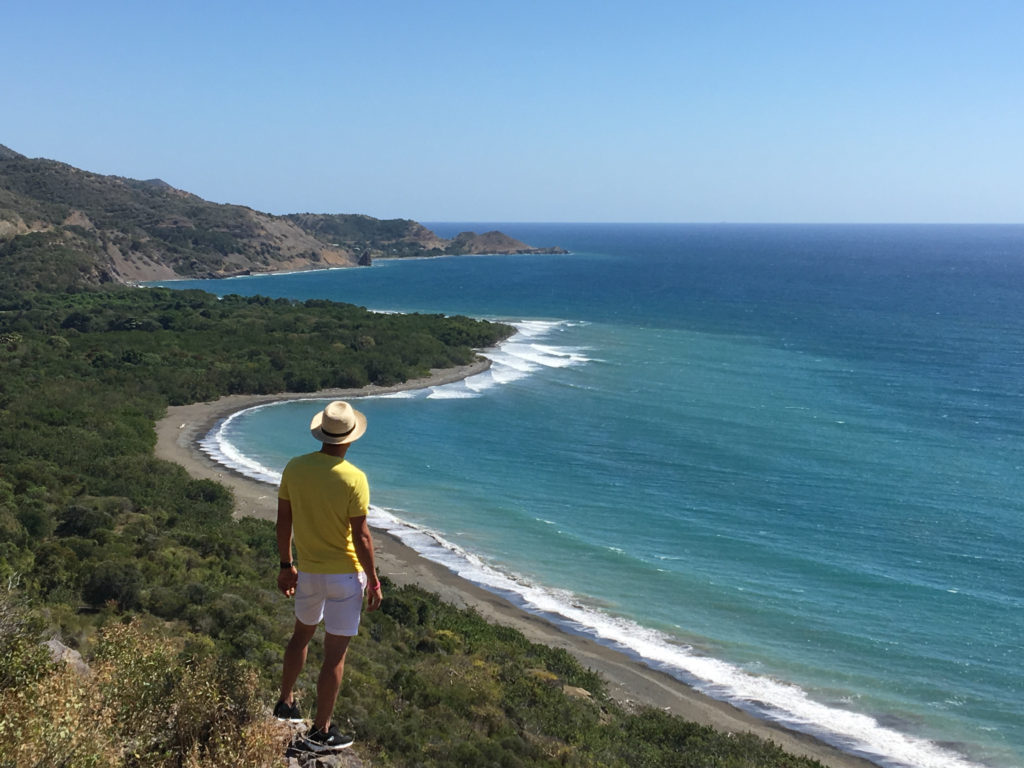 My friend Jairo looks over the untouched coastline that lines the eastern part of the island. 